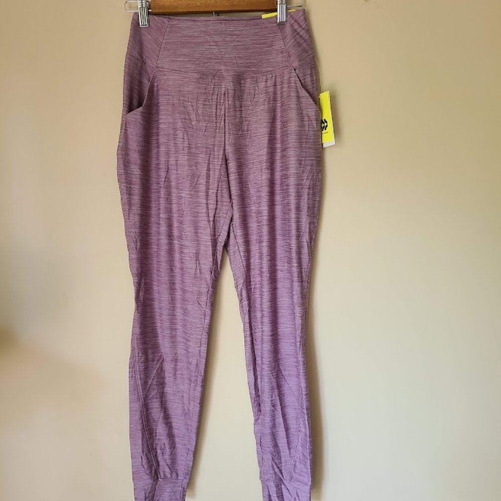 All In Motion Soft Knit Mid Rise Joggers, Size XS, Purple
